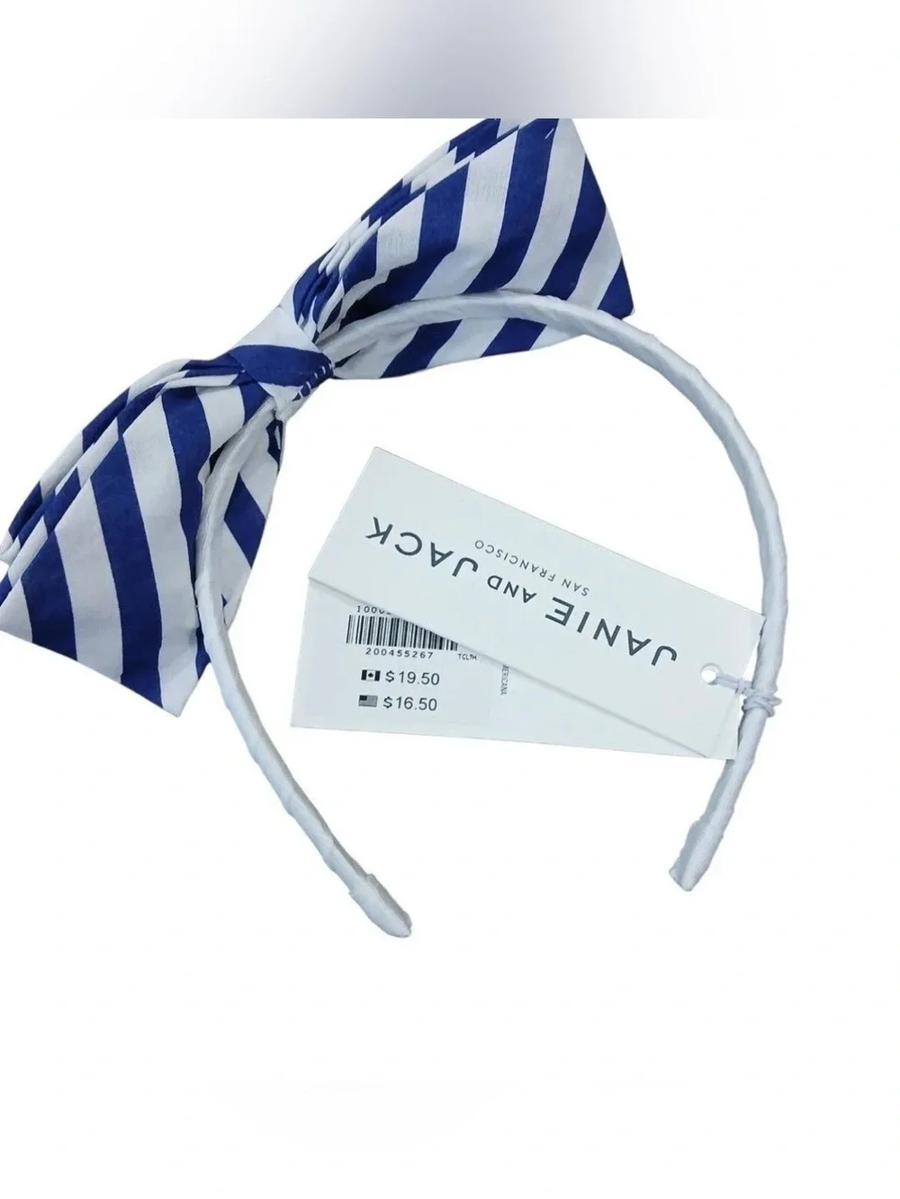 NWT Janie & Jack Stripe Bow Headband